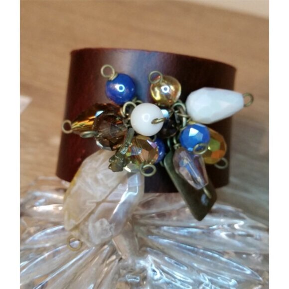 CURATED Bundle 2 leather bracelets Love Peace Boho - Picture 4 of 5